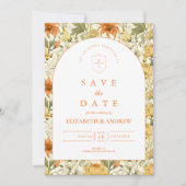 Landelijke Vintage Bloemige Bruiloft Save The Date (Voorkant)