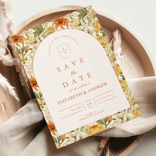 Landelijke Vintage Bloemige Bruiloft Save The Date