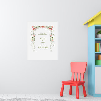 Landelijke Vintage Blozende Roze Bloemrijke Boog B Poster