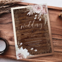 Landelijke Vintage Blush Bloem Roze Gouden Bruilof