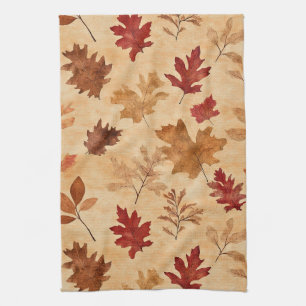 Landelijke Vintage Esdoren Rood Bruin Herfst Theedoek