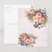 Landelijke Vintage Gepersonaliseerde Bloem Roos On Briefkaart (Voorkant / Achterkant)