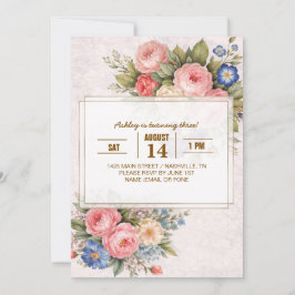Landelijke Vintage Gepersonaliseerde Bloem Roos On Kaart