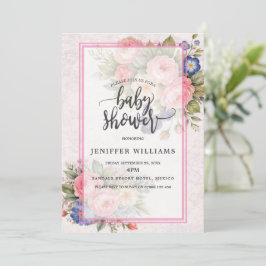 Landelijke Vintage Gepersonaliseerde Bloem Roos On Kaart