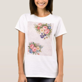 Landelijke Vintage Gepersonaliseerde Bloem Roos On T-shirt