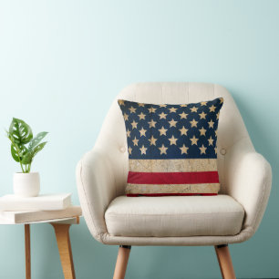 Landelijke Vintage Grunge USA Vlag Patriottisch Kussen