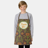 Landelijke vintage herfstpompoen schort (Gedragen)