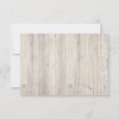 Landelijke Vintage Kant & Houten Trouw RSVP Kaartje (Achterkant)