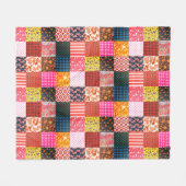 Landelijke vintage landelijke patchwork dekenpatro fleece deken (Voorkant (Horizontaal))