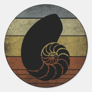 LANDELIJKE VINTAGE NAUTILUS RONDE STICKER