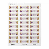 Landelijke Vintage Paars Goud Vlinder Etiket (Full Sheet)