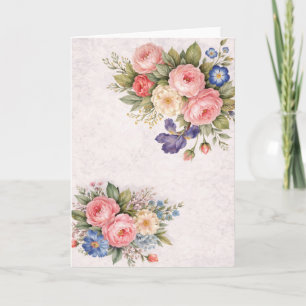 Landelijke Vintage Persoonlijke Bloem Ro           Kaart