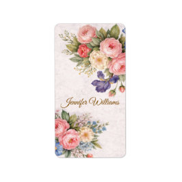 Landelijke vintage persoonlijke bloemrozen ontwerp etiket