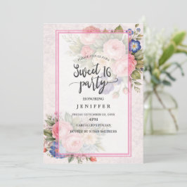 Landelijke vintage persoonlijke bloemrozen ontwerp kaart