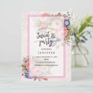 Landelijke vintage persoonlijke bloemrozen ontwerp kaart