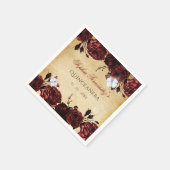 Landelijke Vintage Rode Bloem Vlinder Servet (Hoek)