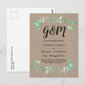 Landelijke vintage script trouwuitnodiging budget briefkaart (Voorkant / Achterkant)