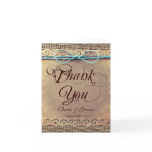 Landelijke Vintage Trouw Dank Kaarten