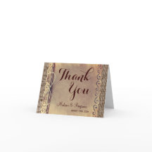 Landelijke Vintage Trouw Dankbetuigingskaarten