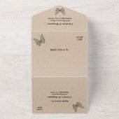 Landelijke Vlinder Bruiloft All In One Uitnodiging (Buitenkant)