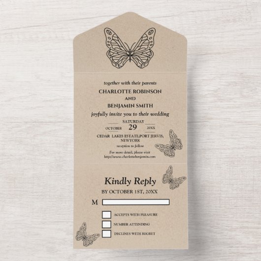 Landelijke Vlindertrouwdag All In One Uitnodiging (Binnen)