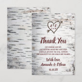 Landelijke vogelboom Bark Heart Arrow Rustic Weddi Bedankkaart (Voorkant / Achterkant)