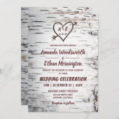 Landelijke vogelboom Bark Heart Arrow Rustic Weddi Kaart (Voorkant / Achterkant)