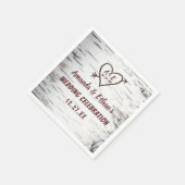 Landelijke vogelboom Bark Heart Arrow Rustic Weddi Servet (Hoek)