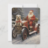 Landelijke vrolijke kerstdagen met kerstman met ho feestdagenkaart (Voorkant)