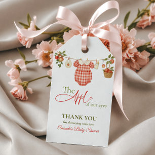 Landelijke waslijn appel lokaal gekweekte baby sho cadeaulabel