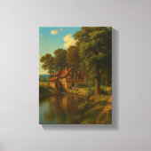 Landelijke Watermolen Home Uitzicht Canvas Afdruk (Voorkant)