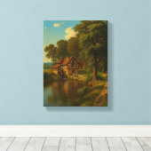Landelijke Watermolen Home Uitzicht Canvas Afdruk (Insitu (Houten vloer))