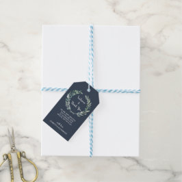 Landelijke waterverf bladeren bruiloft Welcome tas Cadeaulabel