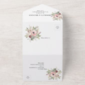 landelijke waterverf bloemboeket all in one uitnodiging (Buitenkant)