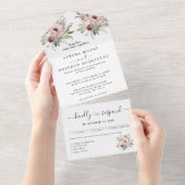 landelijke waterverf bloemboeket all in one uitnodiging (Afscheurbaar)