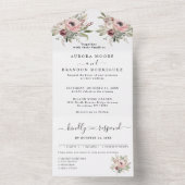 landelijke waterverf bloemboeket all in one uitnodiging (Binnen)