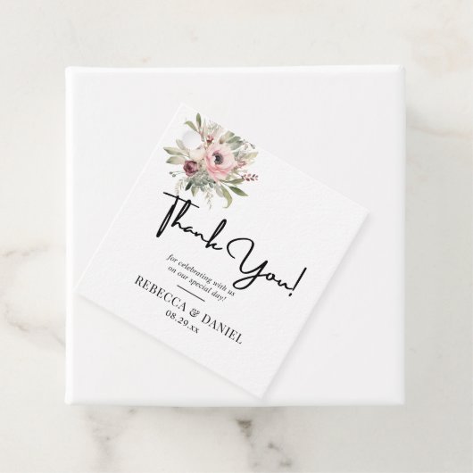 landelijke waterverf bloemboeket bedankjes labels (In situ)