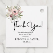 landelijke waterverf bloemboeket bedankjes labels (Achterkant)