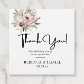 landelijke waterverf bloemboeket bedankjes labels (Voorkant)