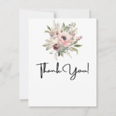 landelijke waterverf bloemboeket bedankkaart (Voorkant)