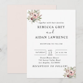 landelijke waterverf bloemboeket kaart