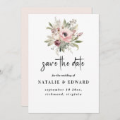landelijke waterverf bloemboeket save the date (Voorkant / Achterkant)