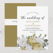 landelijke waterverf bloemen bruiloft uitnodiging (Voorkant / Achterkant)