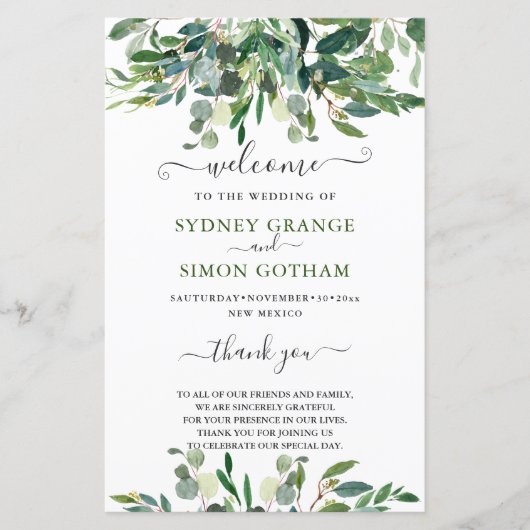 LANDELIJKE WATERVERF GROEN GEZICHT EUCALYPTUS (Voorkant)