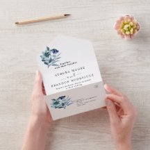 Landelijke waterverf illustratie blauwe bloemenboe