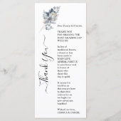 Landelijke waterverf illustratie bloemstuk menu (Achterkant)