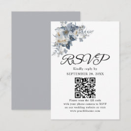 landelijke waterverf illustratie van een bloemige  RSVP kaartje