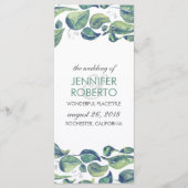 Landelijke Waterverf Krans Bruiloftsprogramma Programmakaart (Voorkant)