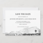 Landelijke waterverf land berg Save the Date Kaart (Voorkant)