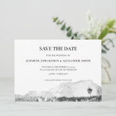 Landelijke waterverf land berg Save the Date Kaart (Staand voorkant)